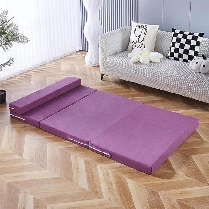 Opvouwbaar Logeerbed - Gastenmatras Sofa - Extra Slaapruimte - Antislip Bodem - 5 cm Dik - Blauw