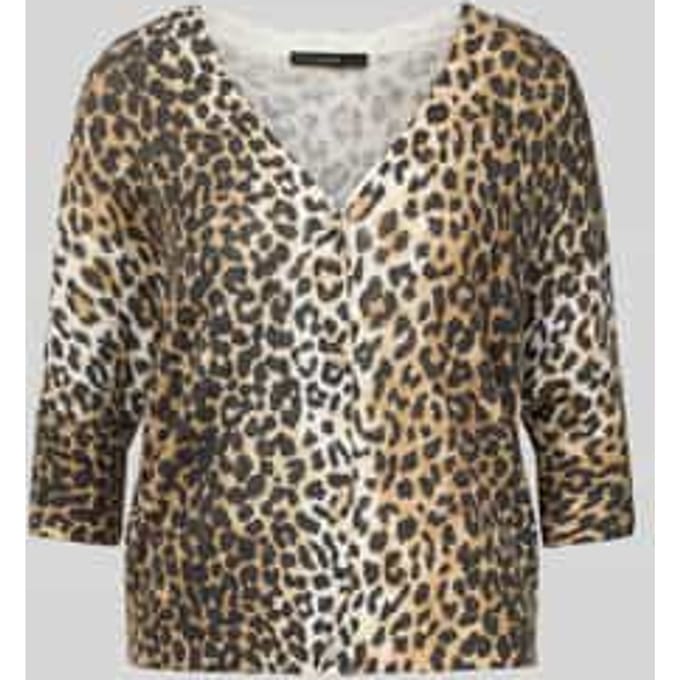 Regular fit gebreid jack met wol en 3/4-mouw