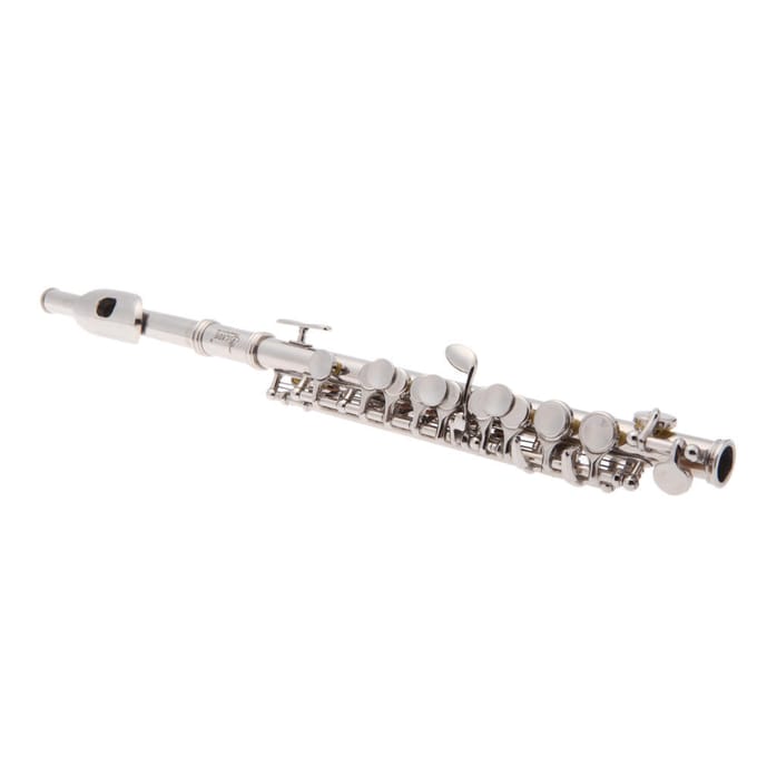 Piccolo Ottavino Flûte demi-taille plaquée argent Clé C avec boîte rembourrée white
