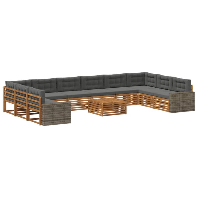 vidaXL - Sofa-Sets - 11 - st - Massief - Acacia - Hout