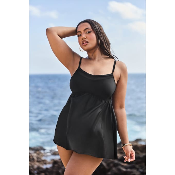 Yours Badpakjurk Met Meshinzet In Zwart Size 42