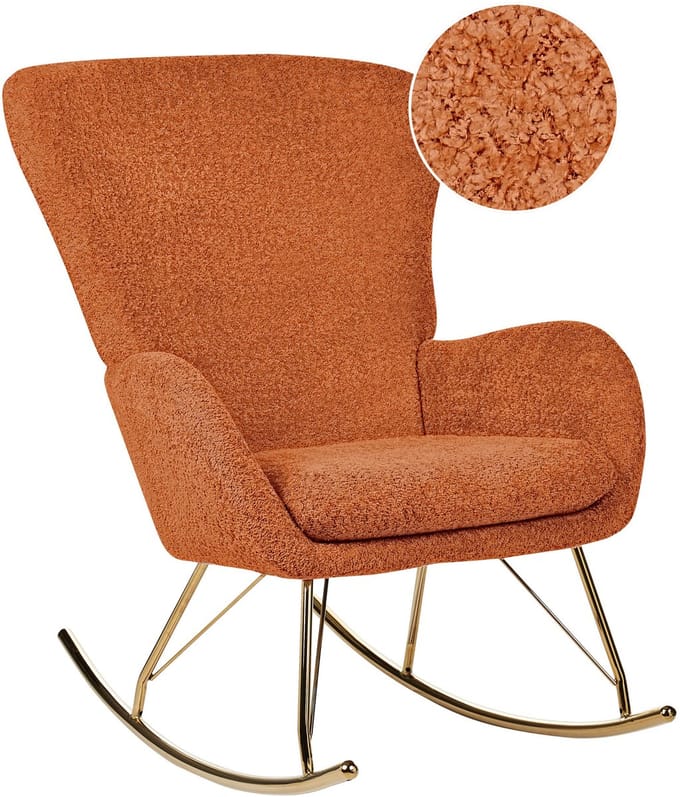 ANASET - Schommelstoel - Oranje - Bouclé