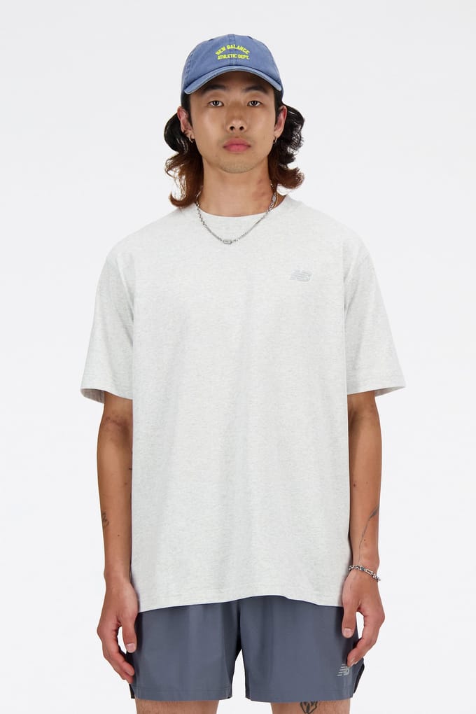New Balance Athletics Cotton T-shirt In Grey Größe: M | Basic T-Shirts Outlet | Herren | Grau