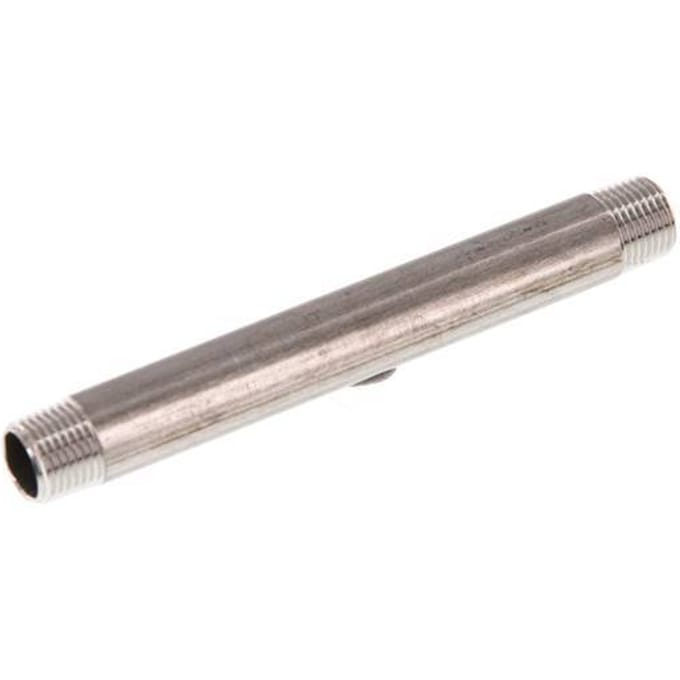 R 1/8'' RVS Dubbele Pijpnippel 20 Bar DIN 2982 - 100mm