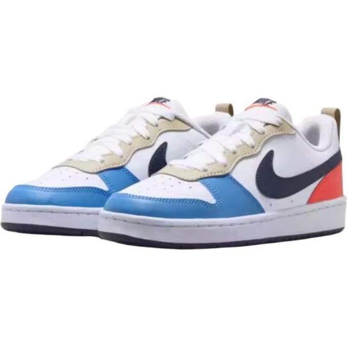 Nike Court Borough Low Recraft GS Wit Thunder Blue Light Crimson Kindersneakers Blue-Beyond DV5456-124 35.5