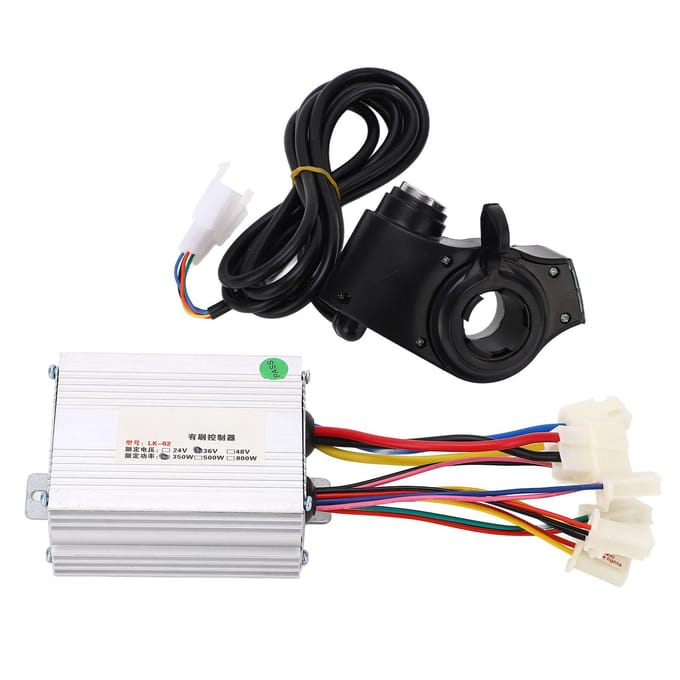 Motorcontroller Kit 350W Snelle Warmteafvoer Laagspanningsbeveiliging Elektrische Fiets Gashandvat white