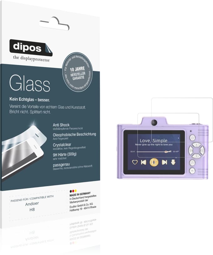 dipos – 2x Pantserfolie geschikt voor Andoer H8 | 9H Screenprotector