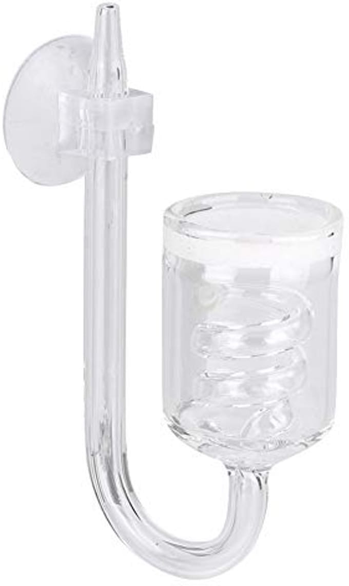 Dailygoods- CO2 Atomizer - Transparante Glas CO2 Verstuiver - Aquarium Diffuser - Antislip Zuignap - Schokbestendig - 43g Gewicht