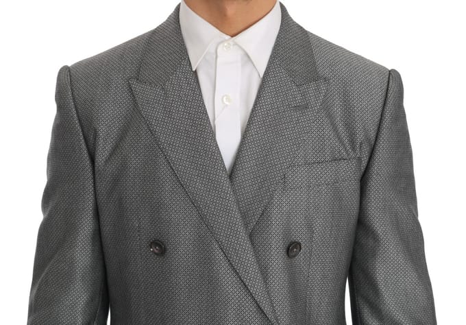 Dolce & Gabbana Mannen Zwart Stretch Kristal Bijen Slim Fit Pak