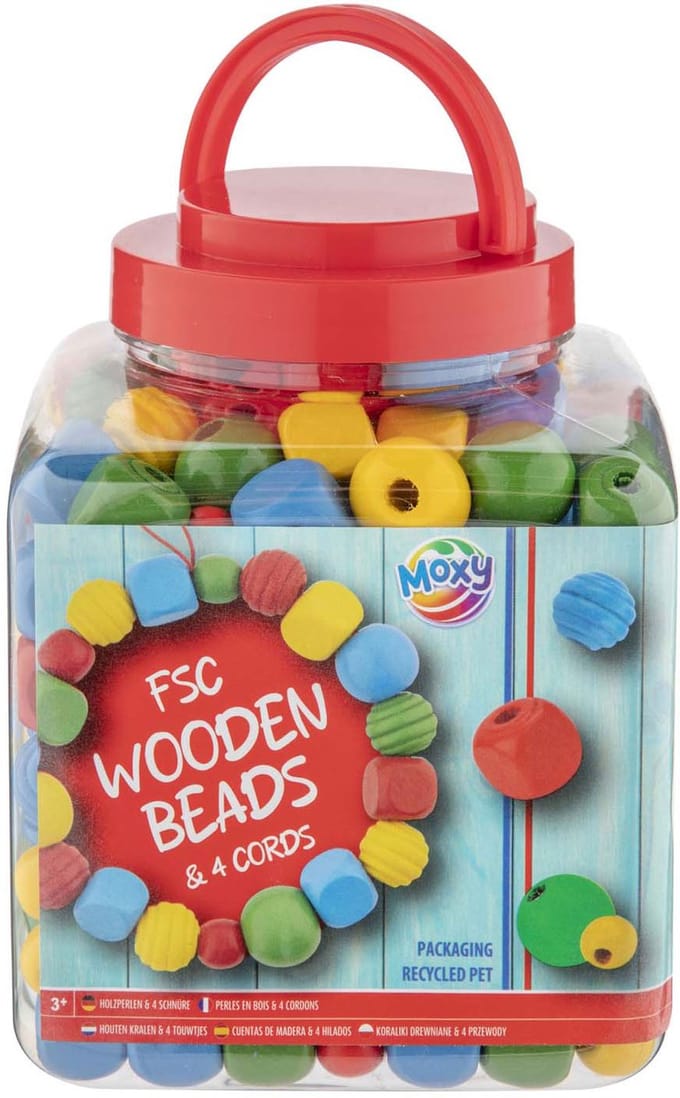 Creative Craft Group houten kralen speelgoed rood 375 gram.