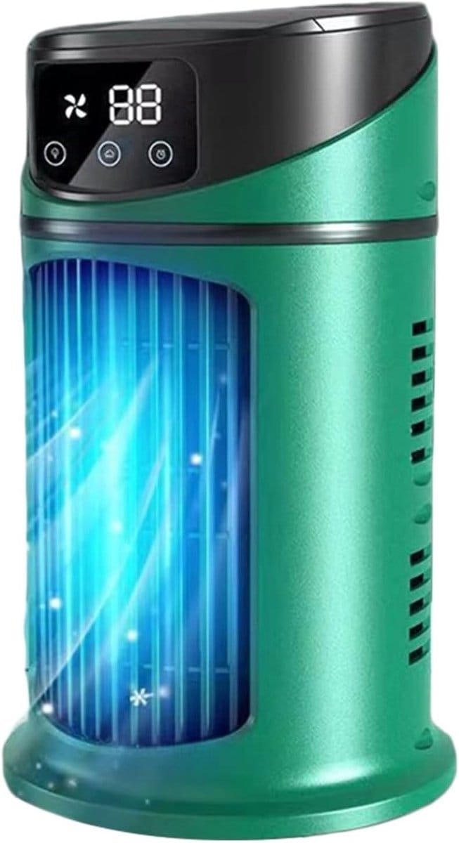 Draagbare Airco - Mini Koeler - Persoonlijke Verkoeling - Met Timer Functie - Compact Formaat - Groen