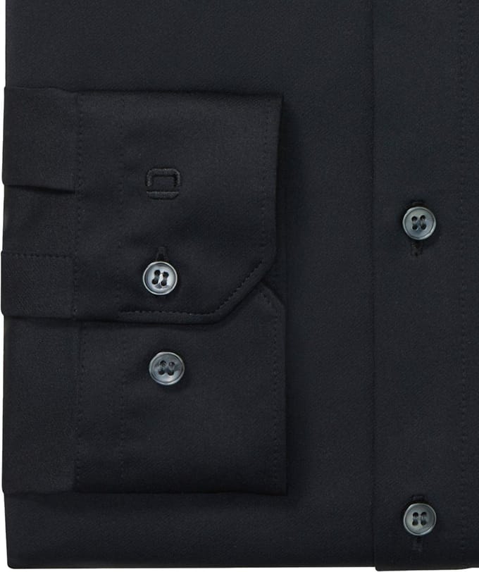 OLYMP No. Six 24/Seven Overhemd, Super Slim, Modern Kent, Zwart