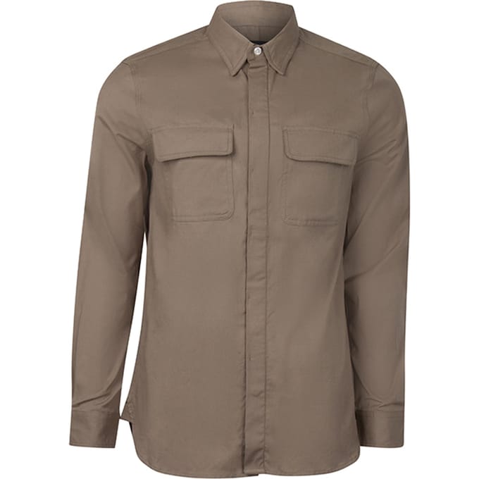 French Connection Oxford Overshirt L/s Solid Lgt. Khaki Taglia: S | Giacche militari Outlet | Uomo | Marrone