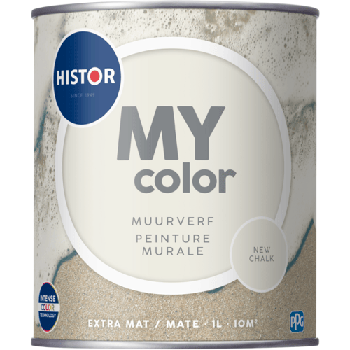 Histor MY Color Muurverf Extra Mat - Reinigbaar - Extra Dekkend - 1L - New Chalk - Crème