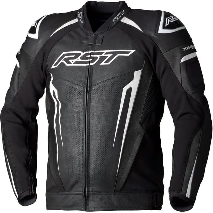 RST Tractech Evo 5 Leren Jas Zwart Wit Zwart - Maat 56 - Jas
