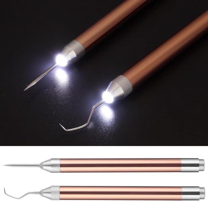 Wieden Pen - Vinyl Tool - Hobby Projecten - Ingebouwde LED - 2 stuks - Rose Goud