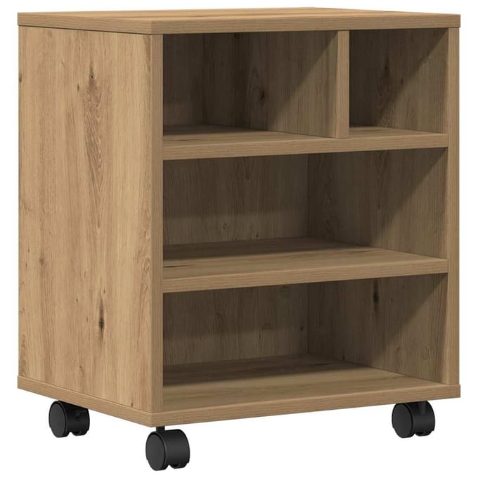 vidaXL - Printerstand - Artisanaal - eiken - 41 - x - 32 - x - 48 - cm - Bewerkt - hout