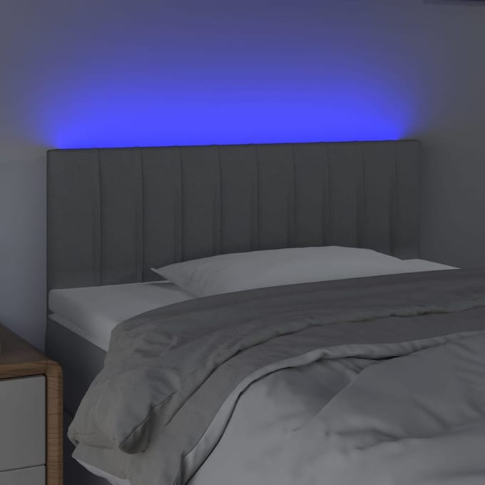 vidaXL - Hoofdbord - LED - 80x5x78/88 - cm - stof - lichtgrijs