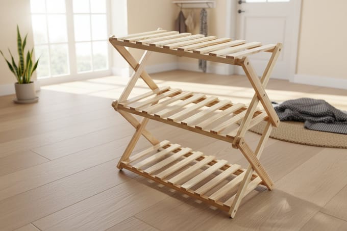 Opvouwbaar houten Plantenrek – 3 lagen