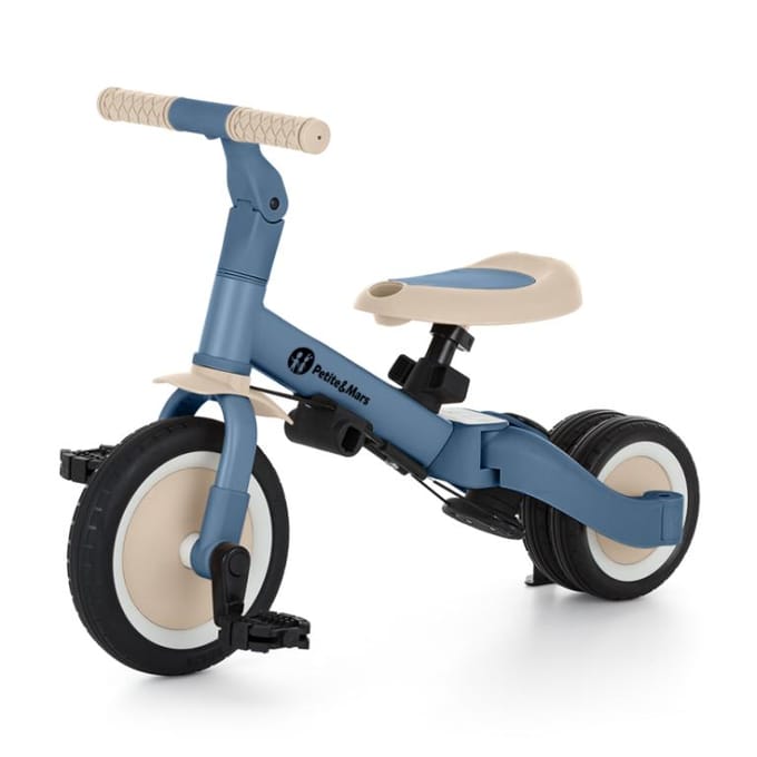 PETITE&MARS Vélo tricycle multifonctionnel 5 en 1 Turbo Bleu Océan