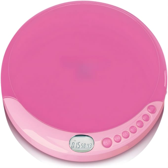 QORA® CD Speler - Draagbare CD Speler - Portable CD Speler - Roze - 15cm x 14cm x 3cm
