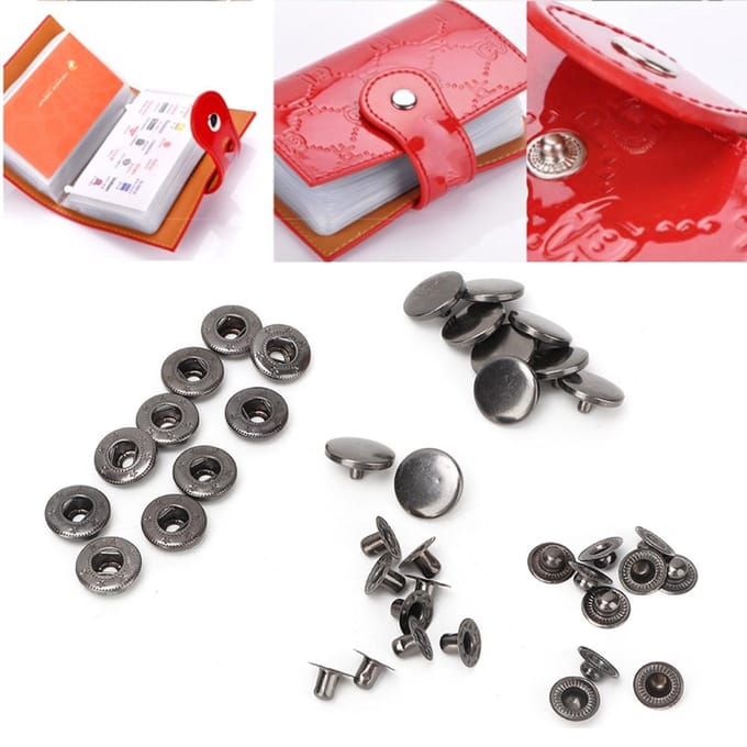 10 stuks 15 mm metalen drukknoop sluiting kledingaccessoires #3 gray