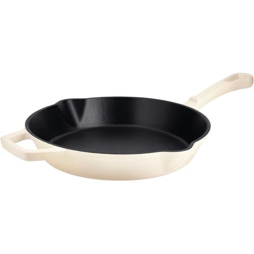 SILVERCREST Gietijzeren grillpan of koekenpan (Rond, Crème)