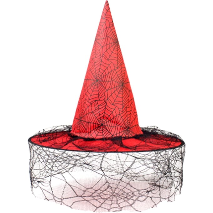 Halloween Hoed Feest Dans Heks Net Decoratieve Requisieten Puntige Hoek Tovenaar Heks Hoed red