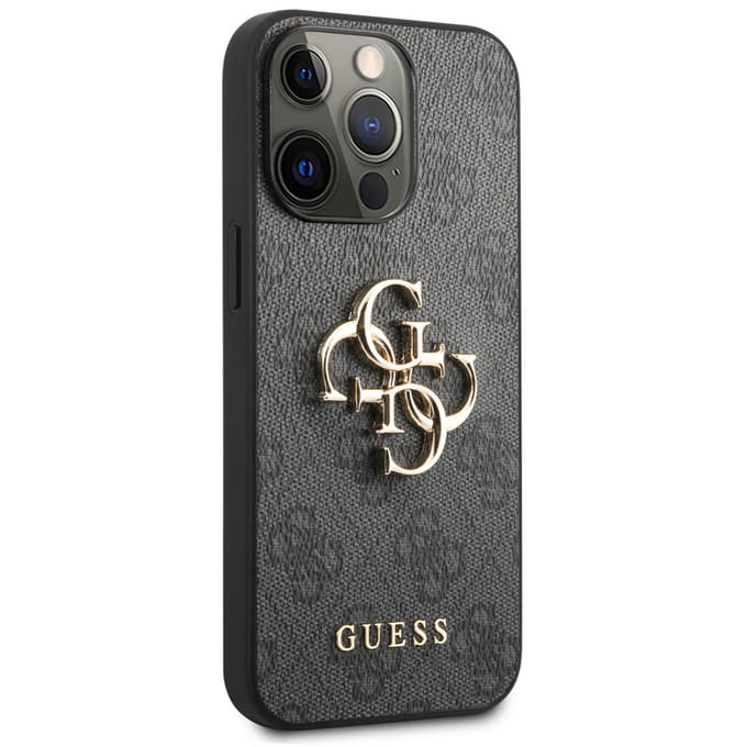 Guess 4G Metal Logo Backcover voor de Apple iPhone 13 Pro Max - Grijs