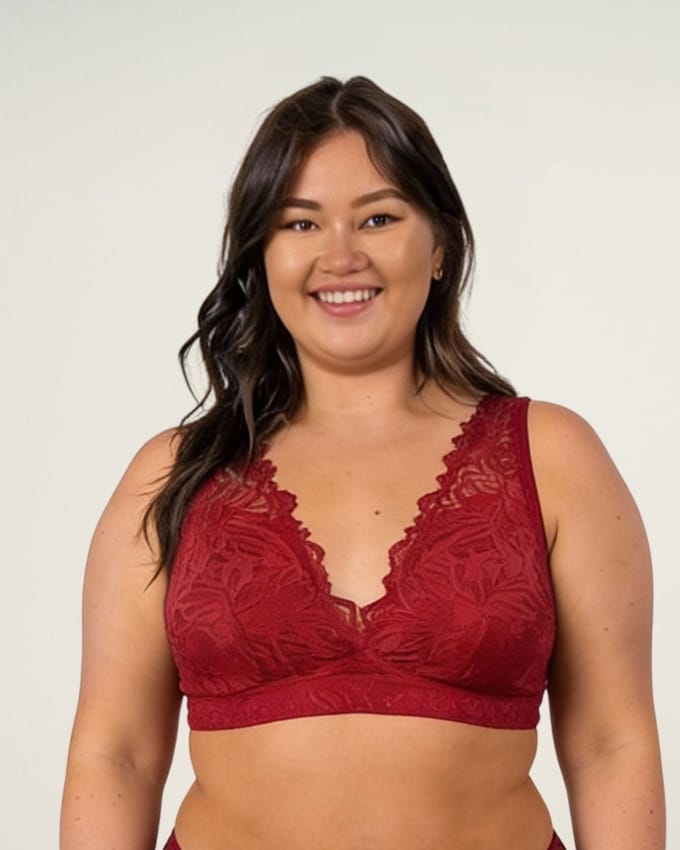 Moodies menstruatie ondergoed - Bralette lace - maat L - Rood