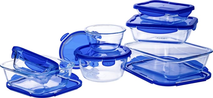 Pyrex - Cook & Go Schalenset - Borosilicaatglas - met Deksel - 7-delig