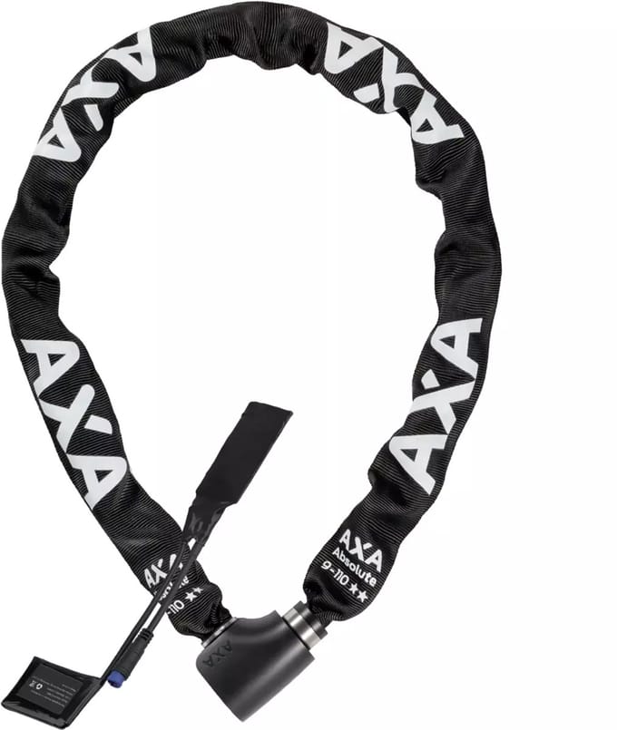 AXA Kettingslot met tracker - 110 cm - 9 mm schakels - ART 2 sterren - Beveiligingsniveau 14
