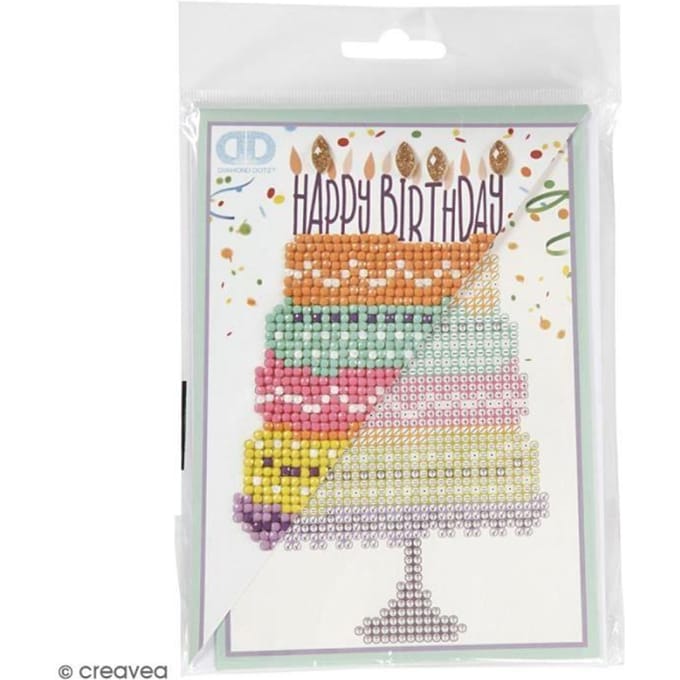 DIAMOND DOTZ Happy Birthday Pie - Diamond Painting - 1.042 Dotz - 18x13 cm