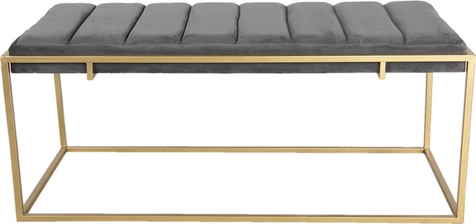 Clayre & Eef Poef 110x50x46 cm Grijs Hout