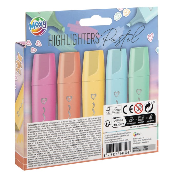 Creative Craft Group Highlighters 4 pcs pastel colors