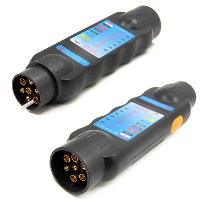 12V 7-pins auto vrachtwagen aanhanger stekkerdoos tester bedrading circuit licht testtool auto accessoire black