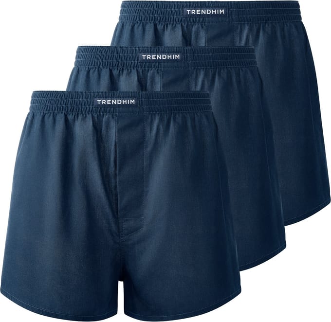 TrueFeel | 3-pack marineblauwe losvallende premium katoenen boxershorts