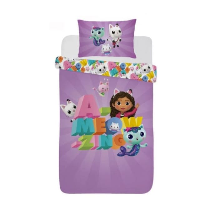Gabby's Dollhouse Dekbedovertrek 140 x 200 cm + kussensloop 60 x 70 cm-100% katoen