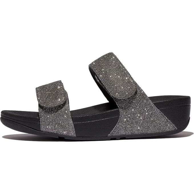 FitFlop Lulu Adjustable Shimmerlux Slides Vrouwen - Pewter