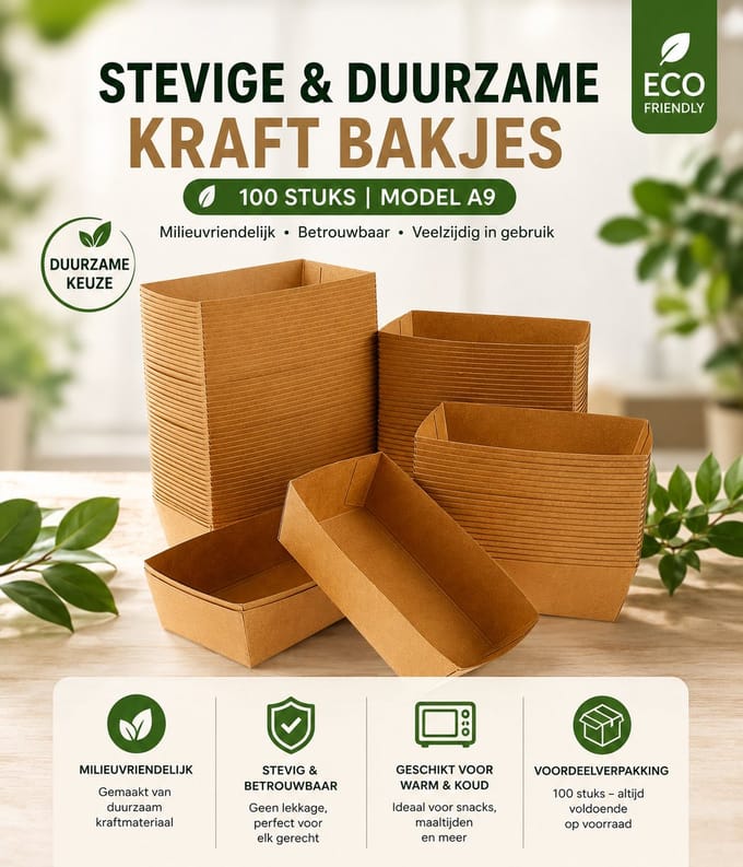 Snackbak A9 - 100st. - bruin - kraft - 114x67x40mm - IMES PACK