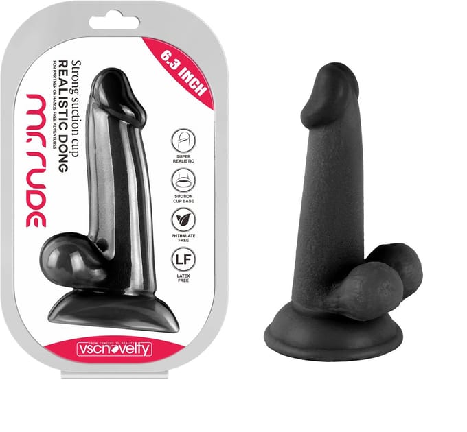 vscnovelty® Mr. Rude - Realistic Dong - Black dildo - 16 cm