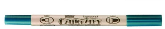 Marvy - Calligraphy Pigmented Twin Marker - It. Teal