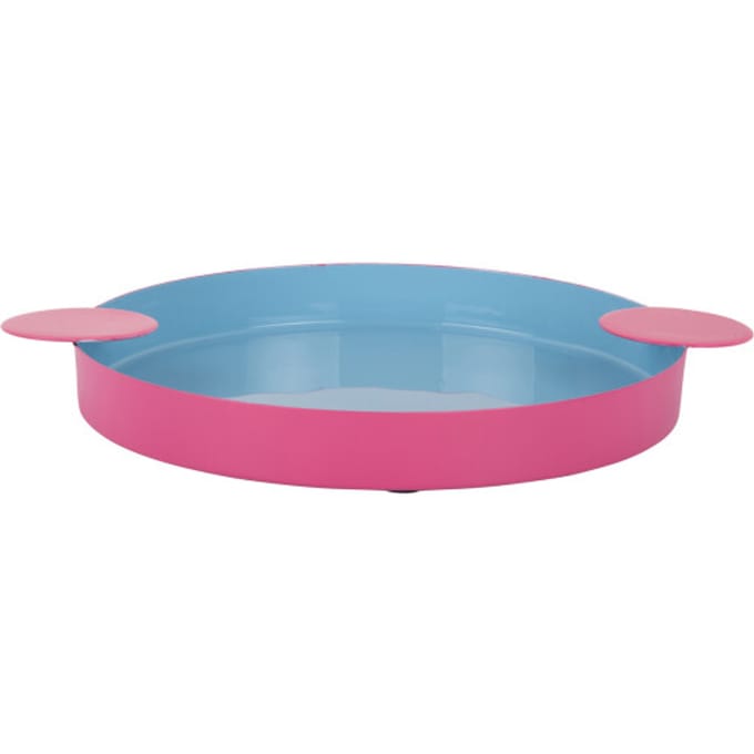 Present Time - Dienblad Double Funky Large - Soft blue & bright pink