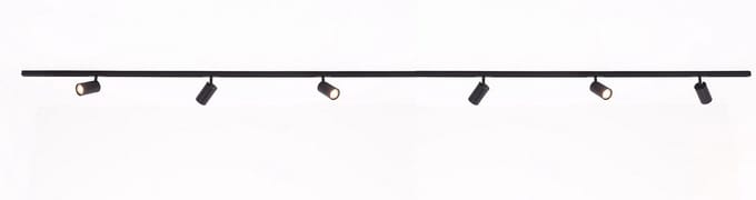 FLAT Designline railverlichting 4 meter met 6 spots zwart, GU10, SMART geschikt, compleet railsysteem