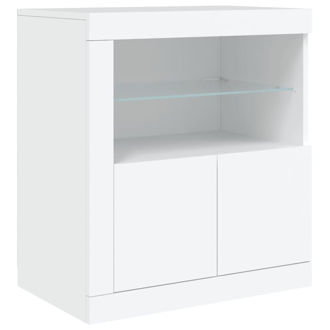 vidaXL - Dressoir - met - LED-verlichting - 60,5x37x67 - cm - wit