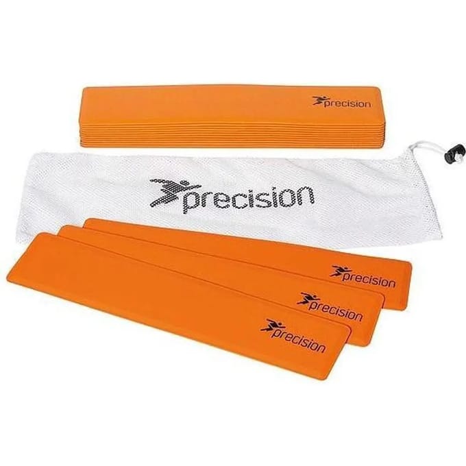 Precision rubber veldmarkering set - oranje - 15 stuks - trainingsmateriaal.