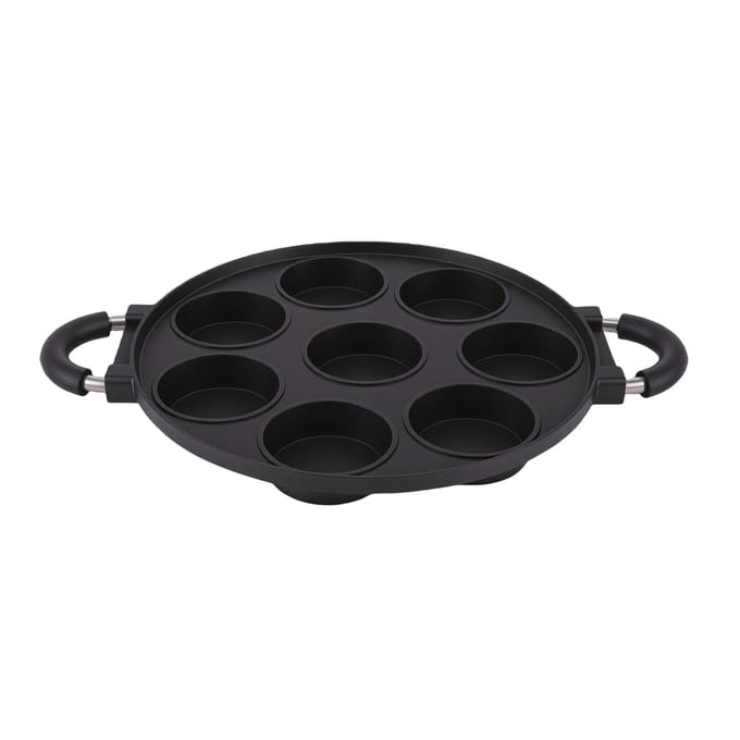 Eierbakpan 8 Gaten Ontwerp Multifunctioneel Anti-aanbak Eierpannenkoek Steakpan voor Reizen Kamperen black