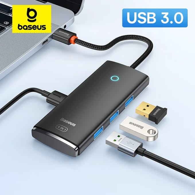Baseus USB HUB 4 in 1 Uitbreiden Type C naar Multi USB 3.0 Adapter voor Computer Laptop Tablet Desktop PC Autolezer 5Gbps Splitter HUB Type C 25cm