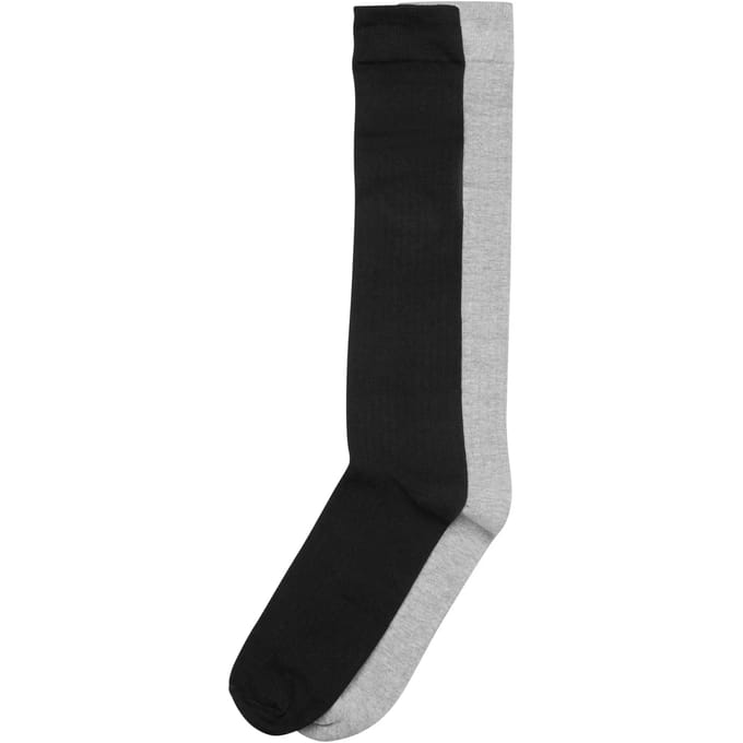 Urban Classics - High knee 2pack Overknee sokken - 39/42 - Zwart/Grijs