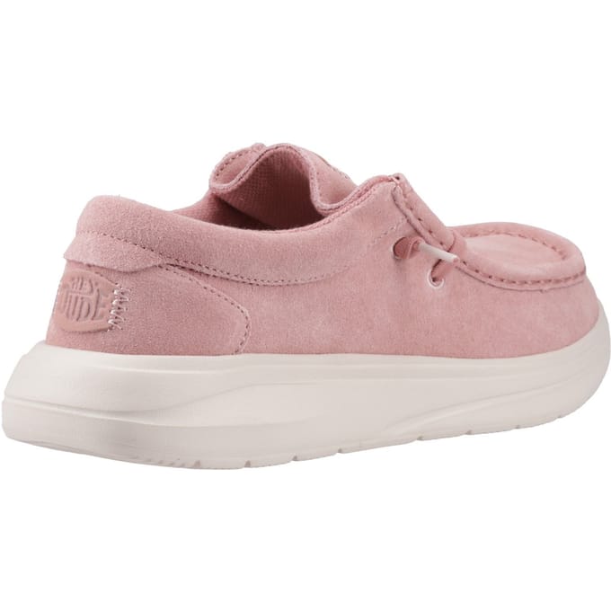 HEYDUDE Wendy COMF Suède Leren Dames Roze Roze/Flonker Rosa Moccasins Schoenen